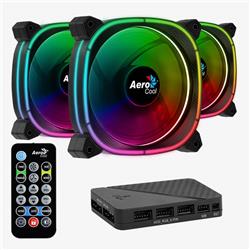 COOLER FAN AEROCOOL ASTRO 12 PRO (3 x 120MM ARGB FANS +HUB H66F+CONTROL REMOTO) KIT