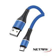NETMAK CABLE USB A MICRO USB 2A 1,2M STRONG SERIES  AZUL NM-117B
