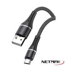 NETMAK CABLE USB A MICRO USB 2A 1,2M STRONG SERIES NEGRO NM-117