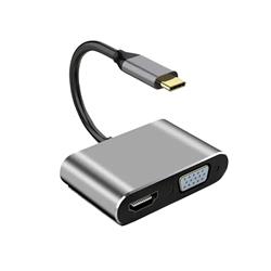 NETMAK HUB 4 EN 1 USB TIPO C NM-4EN1  (USB 3.0/HDMI/VGA/USB TIPO C)