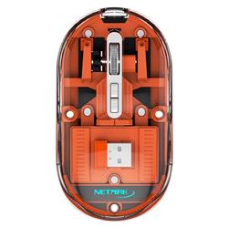 NETMAK MOUSE INALAMBRICO 2.4GHZ/BT TRANSLUCIDO NARANJA NM-M670-O