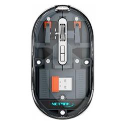 NETMAK MOUSE INALAMBRICO 2.4GHZ/BT TRANSLUCIDO NEGRO NM-M670
