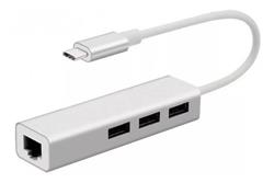 NETMAK HUB TIPO C (M) A 3 PUERTOS USB 2.0 + RJ45 / NM-TC40